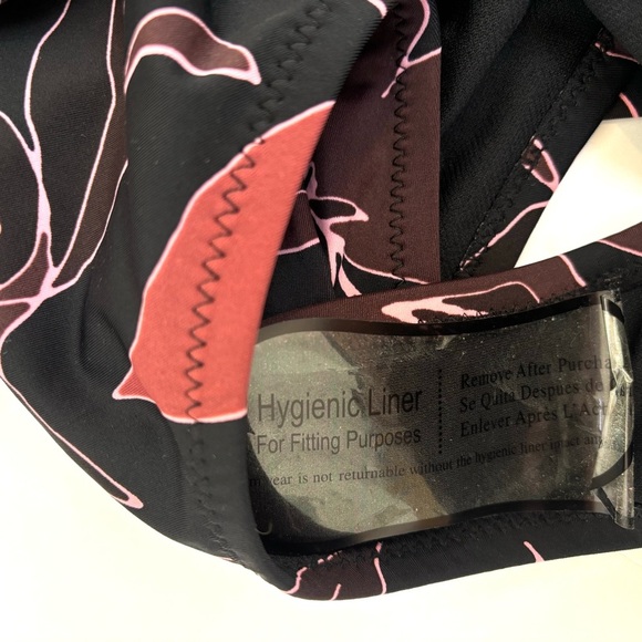 Eddie Bauer Ruched Shaping One Piece Swimsuit Bathing Suit Black Floral M NEW - Picture 10 of 14